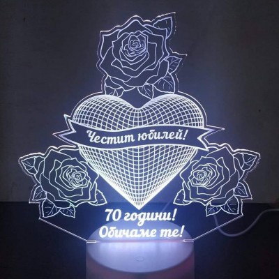 3D ЛЕД ЛАМПА "3 рози"