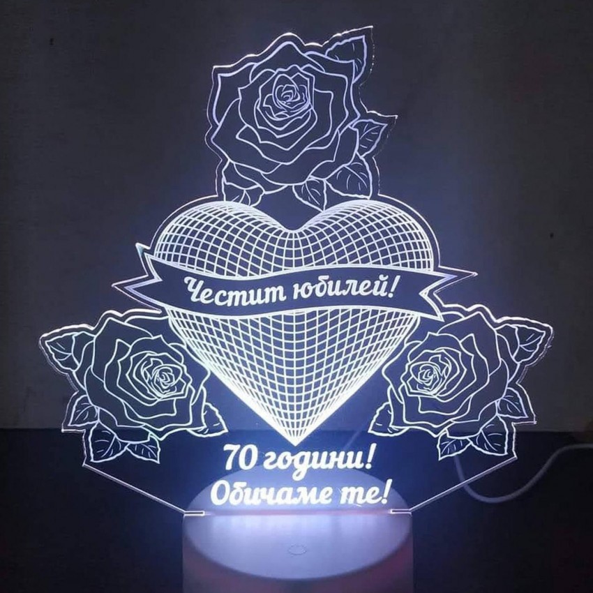 3D ЛЕД ЛАМПА "3 рози"