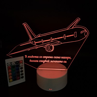 3D лампа "Самолет контур"