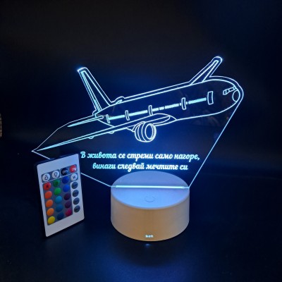 3D лампа "Самолет контур"