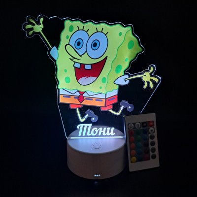 3D Детска лампа "Спондж Боб"