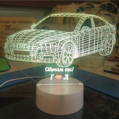 3D лампа  "Кола Audi"
