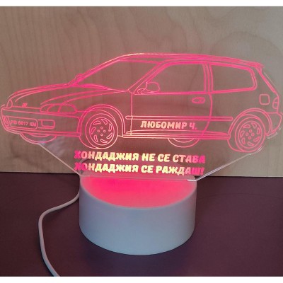 3D лампа  "Кола Honda EG"