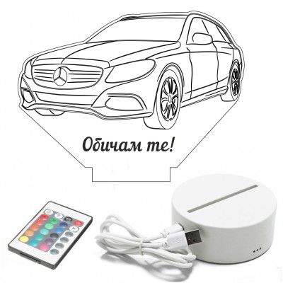 3D лампа  "Кола Mercedes T"