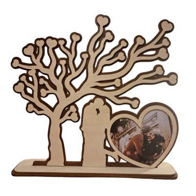 Дървен сувенир "Дърво със сърчица"