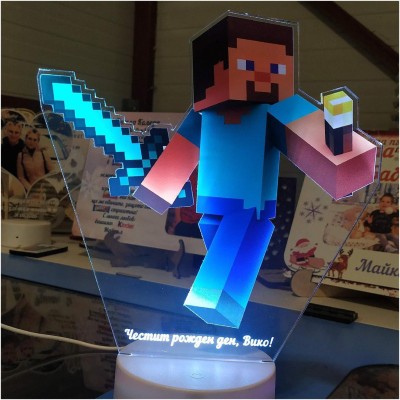 3D Детска лампа "Minecraft"