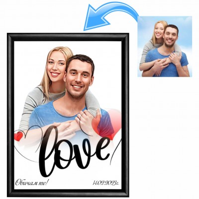 Кристален постер "Дигитален портрет LOVE"