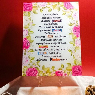 Кристален постер  "Текст с десерти"